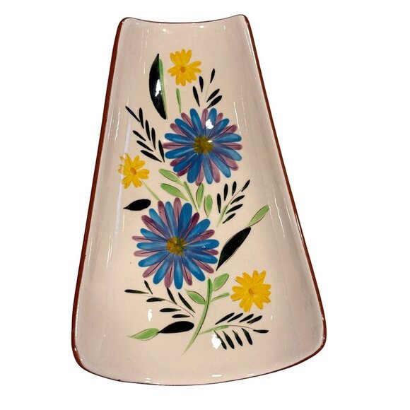 STANGL Country Garden PLATTER Serving Bread Bowl Dish Footed Curved Tapered - Picture 1 of 8